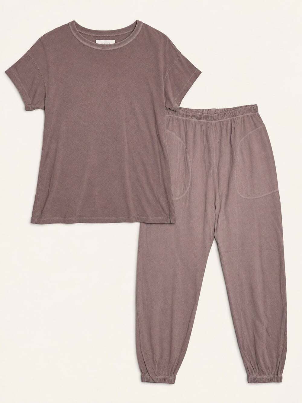 THE GREAT. t-shirt and jogger set mocha brown top size 0 XS Pants size 2 Medium